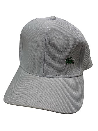 Boné inspirado na Lacoste Canelado(logo ao lado)-BRANCO