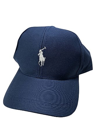Boné inspirado na Polo(logo no meio)- AZUL ESCURO