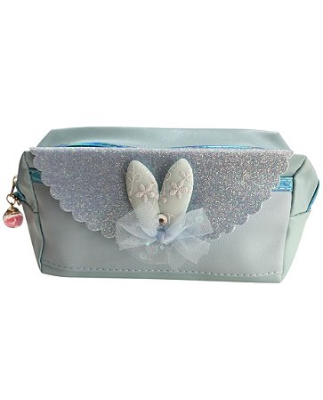 Necessaire Estojo- Azul orelha e laço