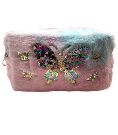 Necessaire Estojo- Pelinho Bicolor Borboleta