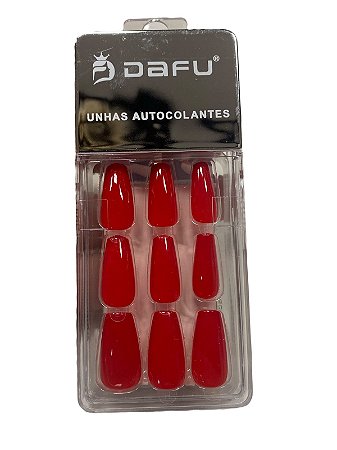 UNHA POSTIÇA VERMELHA- PT04 - DAFU(24 UNIDADES)