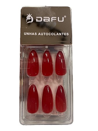 UNHA POSTIÇA VERMELHA- PT22 - DAFU(24 UNIDADES)