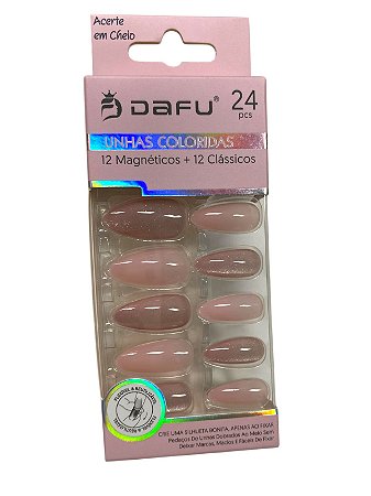UNHA POSTIÇA - NUDE CINTILANTE - UP31-5 - DAFU(CAIXA ROSA)