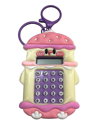 CHAVEIRO MINI CALCULADORA - PINGUIM ROSA