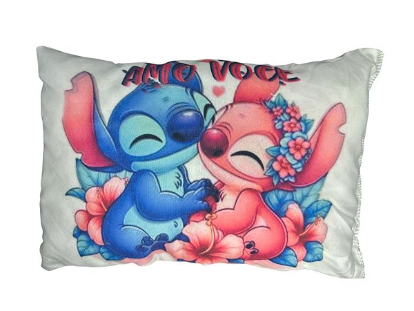 TRAVESSEIRO STITCH - CASAL COM FLORES