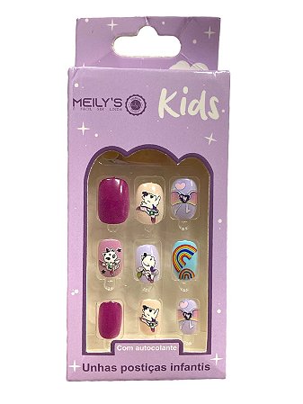Unha postiça infantil (unicórnio)- Caixa Roxa | Meily’s