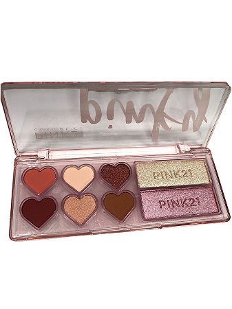 Paleta de Sombras e Iluminador Pinky - Cor 01 - Pink 21