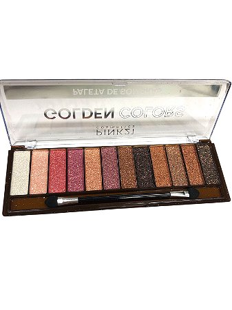 Paleta De Sombras 12 cores Golden Colors Pink 21 - Cor 2