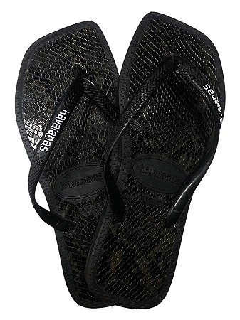 SANDÁLIA INSPIRAÇÃO HAVAIANAS - PRETA DE COBRA