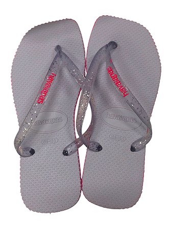 SANDÁLIA INSPIRAÇÃO HAVAIANAS - BRANCO COM ROSA NEON
