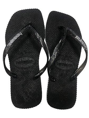SANDÁLIA INSPIRAÇÃO HAVAIANAS - PRETO COM DETALHES BRANCO