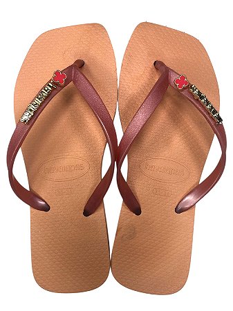 SANDÁLIA INSPIRAÇÃO HAVAIANAS - ROSÉ COM PINGENTE ROSA