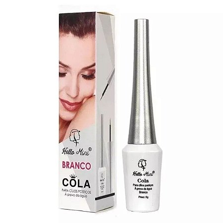 Cola para Cílios Postiços Branca a Prova D'água Hello Mini