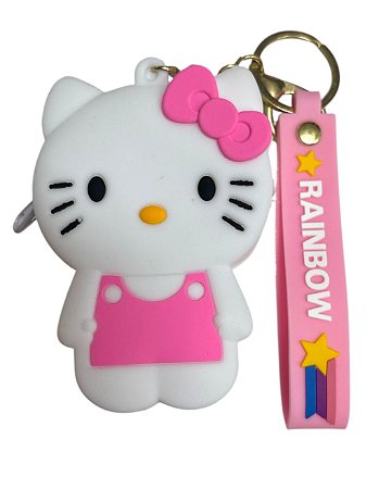 PORTA MOEDAS COM CHAVEIRO - HELLO KITTY ROSA COM BRANCO