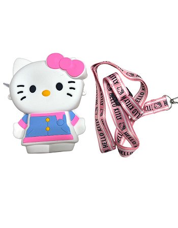 BOLSINHA HELLO KITTY - LILÁS COM CACHECOL ROSA