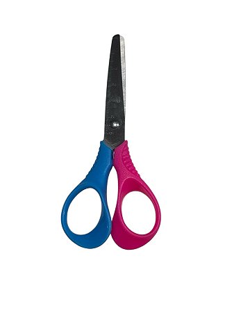 TESOURA ESCOLAR - ROSA COM AZUL
