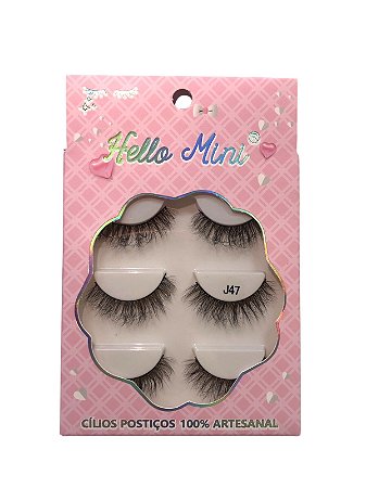 Cartela de Cílios - 3 Pares J47 - Hello Mini