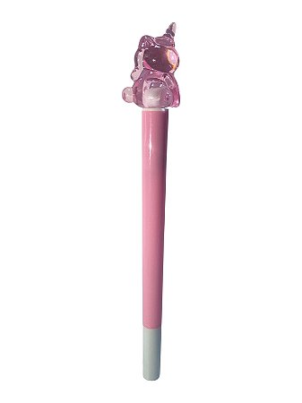 Caneta Escolar Com Led- Unicórnio | Rosa