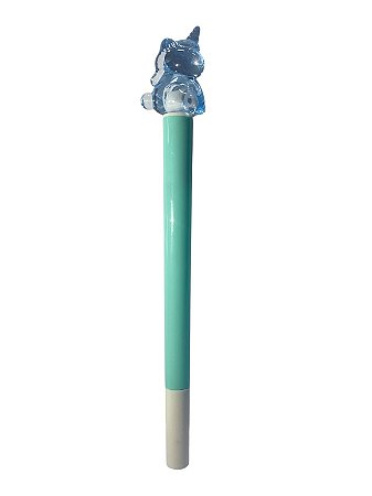 Caneta Escolar Com Led- Unicórnio | Verde Água