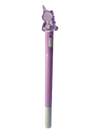 Caneta Escolar Com Led- Unicórnio | LILAS