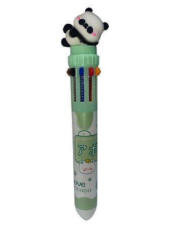 Caneta Escolar 10 Cores -Panda Deitado | Verde