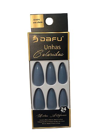 Unha Amendoada CINZA AZULADO (Caixa preta) - DAFU