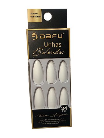 Unha Amendoada BRANCO WHITE (Caixa preta) - DAFU