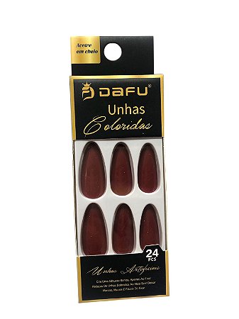 Unha Amendoada VERMELHO V2 (Caixa preta) - DAFU