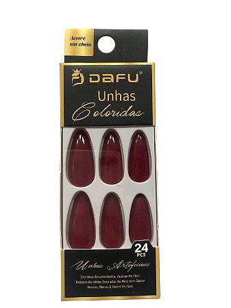 Unha Amendoada VERMELHO V3 (Caixa preta) - DAFU
