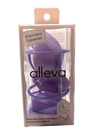 Trio de Esponjas Com Suporte Alleva - Corte Reto