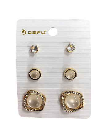 TRIO DE BRINCO W3 - DOURADO
