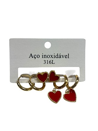 KIT DE BRINCO AB 5 - DOURADO(VERMELHO)