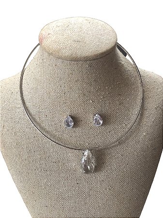 Conjunto | Colar +Brinco - Prata  - AM9