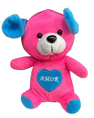 PELÚCIA URSINHO ROSA COM AMOR NA BARRIGA