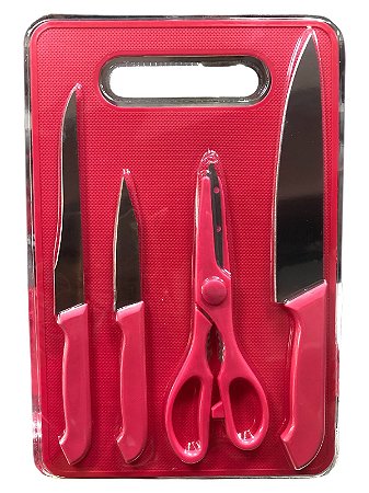 KIT DE FACA QUADRADO - ROSA