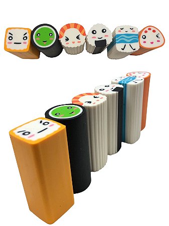 Kit de Borracha Escolar 6 unidades - Sushi