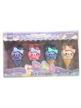 Kit de Borracha Escolar Ice Cream 4 unidades - Sorvete
