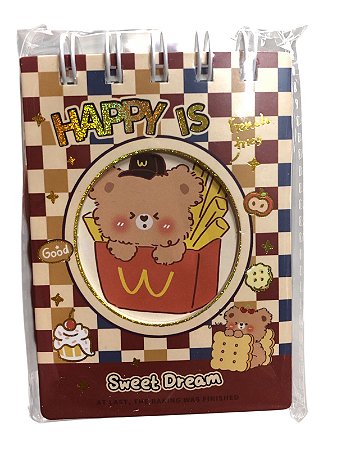 Bloquinho de Notas - Ursinho com Batata Frita