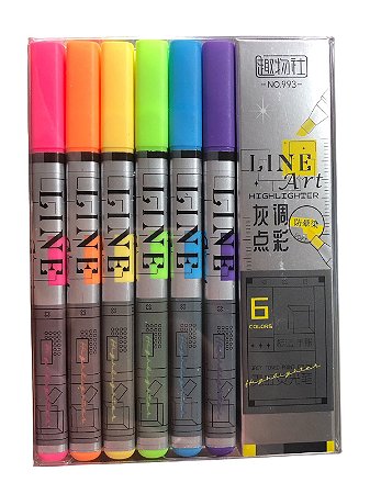 Kit de Marca Texto 6 Unidades