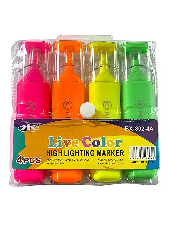 Kit de Marca Texto 4 Unidades - BX-802-4A