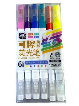 Kit Marca Texto 6 Unidades com Ponta Apagável - NO.1314