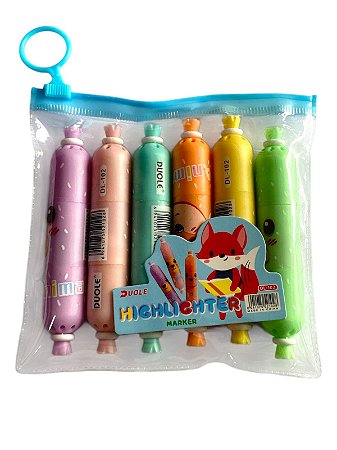 Kit Marca Texto Duplo 6 Unidades - DL-102