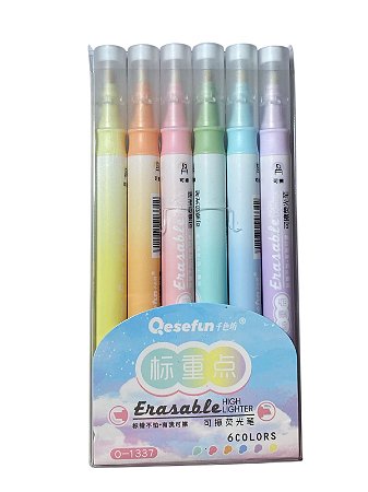Kit de Marca Texto Apagável Tons Pastéis- 6 Unidades | Q1337