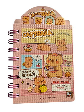 Mini caderno capivara have a Nice time - rosa