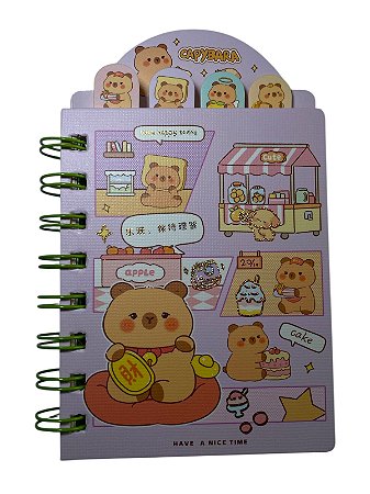 Mini caderno capivara have a Nice time - lilás