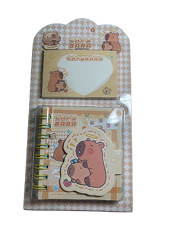 Mini Caderno com Post-it - Amarelo