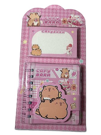 Mini Caderno com Post-it- Rosa