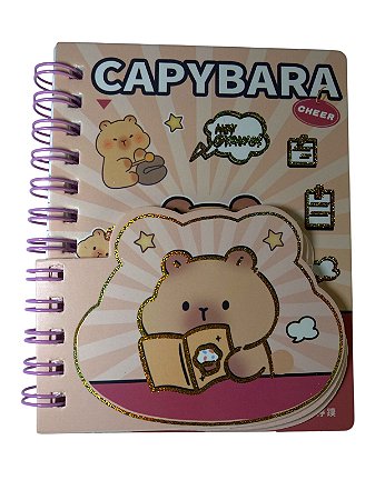 Mini caderno capivara lendo