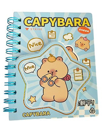 Mini caderno capivara com binóculo