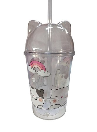Copo Gatinho com Arco-Íris - 550ML